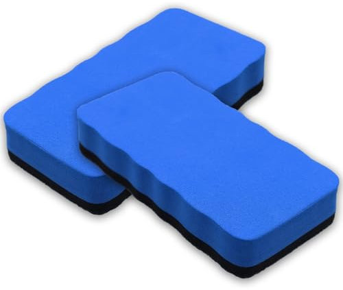 2 Stück Whiteboard Schwamm Magnetisch - Radierer für Magnettafel, Memoboard, Schreibtafel, 10.5 * 5.5cm (Blau)