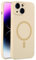 Mixroom - Custodia Cover per iPhone 14 in Tpu silicone liquido morbido compatibile con MagSafe accessori con cerchio magnetico integrato Beige