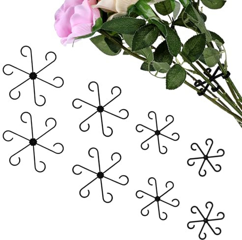 8 Stück Hortensien Stütze Pflanzringe Rund Rankstäbe Pflanzen Stütze Kunststoff Pflanzenstütze Pflanzenstielhalter Garten Monstera Pflanzen Blumenstützen für Draußen Topfpflanzen (Schwarz)