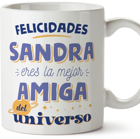 MUGFFINS Tazas Personalizadas para AMIGA - En Español - Mejor del universo - 11 oz / 330 ml - Regalo personalizable original y divertido