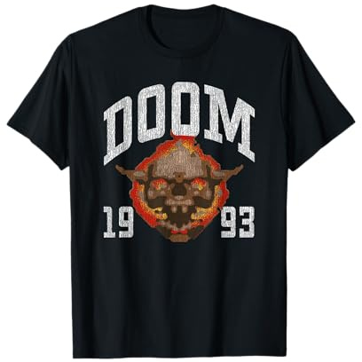 Doom 1993 Lost Soul Pixelated Skull Retro Video Game T-Shirt
