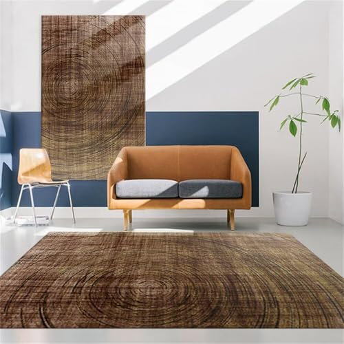 RUGMRZ Living Room Rug Wohnzimmer Sofa Flur Anti-Rutsch Dekoration Klassisch Teppich Landhausstil Braun Kinderspielteppich Industrial 100X160CM