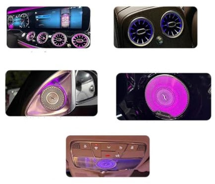 DZSQEGBX Klimaanlage Entlüftung Für Mercedes Für Benz W213 RGB 64 Farben RGB Auto Control E-Klasse Umgebungs Licht Turbo Air Outlet Düse Lampe Air Vents Klimaanlage Outlet(5 PCS)