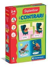 Clementoni Sapientino - I Contrari, Lernspiel mit Einsteckkarten für Kinder 2-4 Jahre, Puzzle zur Entwicklung der Sprache und Logik, Made in Italy, italienische Sprache, 16843