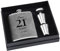 Personalised Flask Gift Set for Men, 8 oz 304 Stainless Steel Engraved Hip Flasks, Custom Flask for Happy Birthday Gift (Grey)