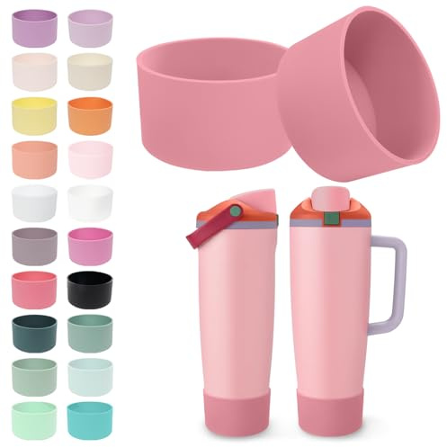Kaitiaki 2Pcs Silicone Boots for 30oz & 40oz Owala Bottles Sway & Tumblers – Non-Slip, Scratch-Resistant, Stability Enhancer for Owala Accessories, Available in 18 Colors (Vintage Rose)