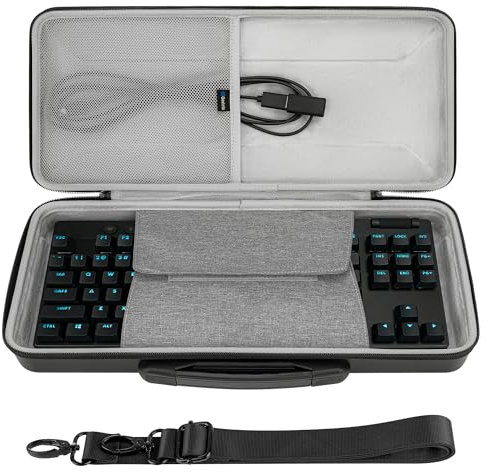 Geekria PRO TKL Étui avec clavier rigide, compatible avec SteelSeries Apex Pro TKL, Logitech G515 / G915 TKL/G PRO X, Razer Huntsman V3 Pro TKL, sac de transport pour 80 % / 87 touches (noir)
