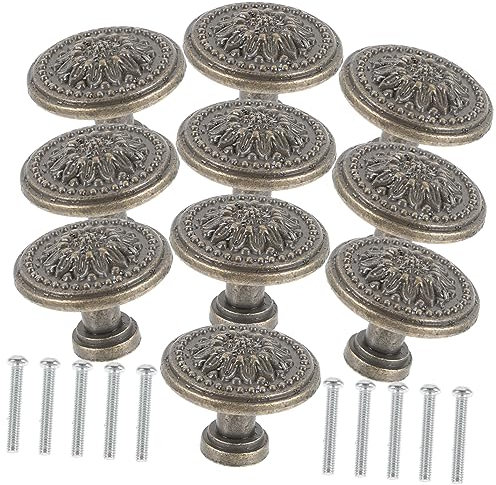 JECOMPRIS 10pcs Vintage Cabinet Knobs Elegant Handles for Kitchen Cabinets Dressers Wardrobes and Furniture Doors and Stylish Pulls for Home Decor