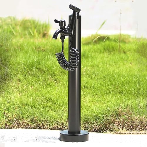 YQMHEZ Columna de Agua for Jardín con Grifo Y Pistola Rociadora, Sistema de Riego Vertical, Columna Cilíndrica de Acero Inoxidable for Riego, Lavado Y Fuentes.