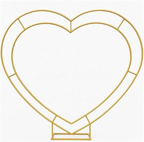 Metal Wedding Arch Frame, Double Round Backdrop Stand, Circle Balloon Arch for Garden, Ceremony, Weddings and Special Events(Gold)