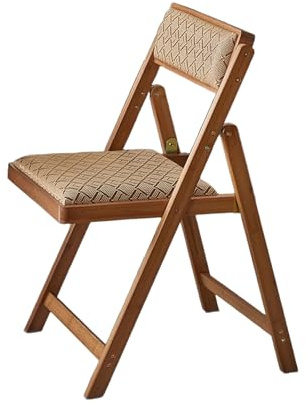 Klappstuhl Gepolstert Holz Bis 100kg Belastbar Klappstühle Esszimmer Leicht mit Lehne Keine Montage Erforderlich für Gäste Küche Büro Hochzeit und Party(Brown)