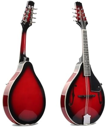 Mandolina Acústica De 8 Cuerdas Instrumento Madera Tilo Con Acero Y Agujeros F(3)