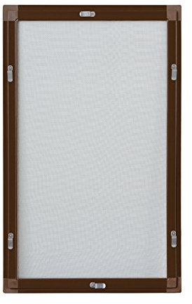 FLIEGENGITTER MOSKITONETZ ALU RAHMEN MÜCKENGITTER 80x100, 110x130, 120x140 cm (110x130cm, Dunkelbraun)