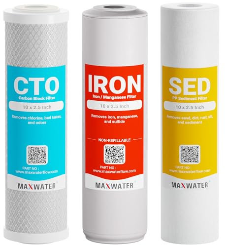 Max Wasser ganze Haus Wasser Filter Ersatz-Set Sediment, Eisen Mangan, CTO