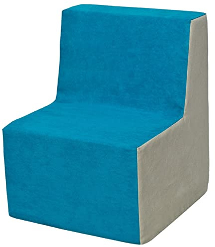 Velinda Kinderstuhl Sitzmöbel Sessel Lehnstuhl Beistellstuhl Stuhlsessel Kindermöbel (Farbe: blau-beige)