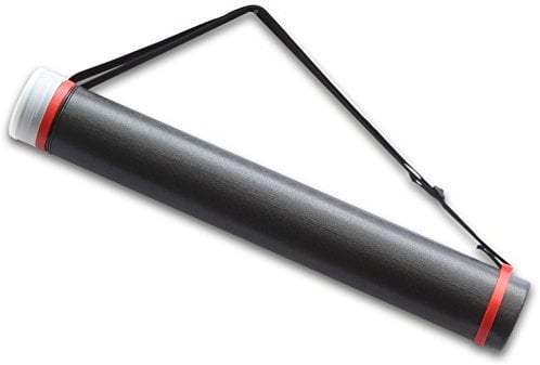 Zeichenrolle, Posterrolle Ø 8,5 cm, Transportrolle für Pläne, Plakate, Flipchart, 60-100 cm ausziehbar, DIN A2 – DIN A0 und größer, Schultergurt, stabiler Köcher