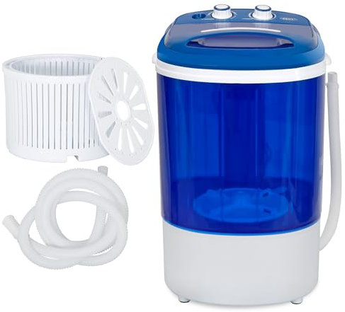 Super Deal Mini machine à laver portable et rotative, machine à laver compacte de 6 livres avec panier de cycle de rotation et tuyau de drainage pour caravane, appartement, chambre, camping, voyage,