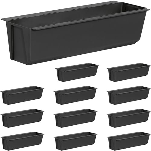 ARTECSIS Jardiniere Plastique Rectangulaire 37cm I Lot de 12 Jardinières pour Palette Europe I Anthracite