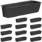 ARTECSIS Jardiniere Plastique Rectangulaire 37cm I Lot de 12 Jardinières pour Palette Europe I Anthracite