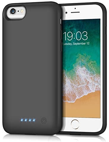 kilponen - Cover per iPhone 6/6S/7/8, per Apple iPhone 6/6S/7/8, ricaricabile con batteria esterna sottile, power bank portatile, custodia per Apple iPhone 6/6S/7/8 (4,7 pollici)