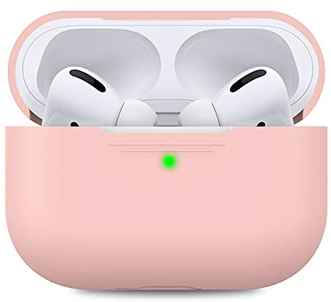 AHASTYLE Coque en Silicone pour Airpods Pro Anti-Rayures Étui de Protection Compatible avec Airpods Pro 2019 [LED Frontale Visible] Housse Antichoc pour Apple AirPods Pro (sans Mousqueton, Rose)