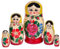 Semenovskaya Rospis Matroschka Puppen russische Babuschka Matrjoschka Holz original klassisch Set in 5 Figuren gelbes Tuch