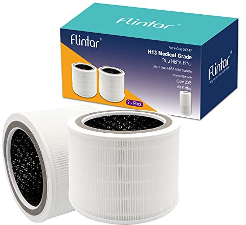 Flintar Core 200S True HEPA Replacement Filters, Compatible with LEVOIT Core 200S Smart WiFi Air Purifier, 3-Stage H13 True HEPA Filter Set, Core 200S-RF, 2-Pack