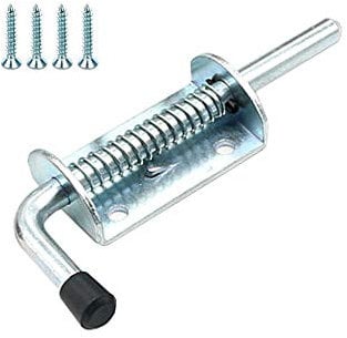 KAIISSA Loquet à Ressort, 153 mm Verrou à Barillet en Métal avec Poignée, Goupille de Loquet à Ressort Robuste pour Portail de Cour, Abri de Jardin, Remorque, Garage