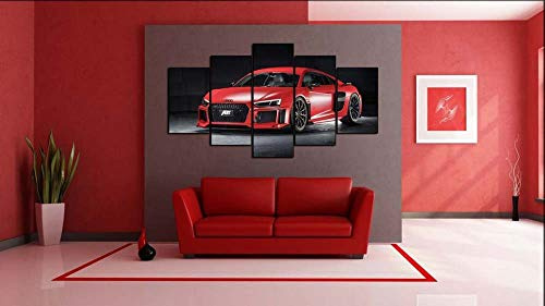 104Tdfc Bilder leinwandbilder 5 teilig Malerei Geschenk MTM Audi R8 V10 Wandbild 5 teilig Leinwand Bilder Moderne Wandbilder XXL Wohnzimmer Wohnkultur 150X80Cm Rahmen