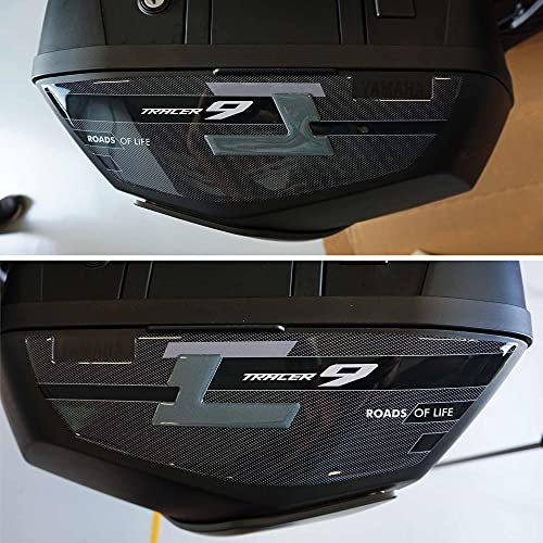 LABELBIKE - 3D Harz Aufkleber Dekorationen und Schutz für Motorrad-Seitentaschen kompatibel mit Yamaha Tracer 9 2021 - Farbe Grau