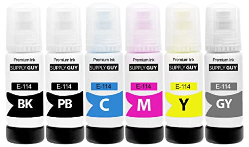 Supply Guy Tinte kompatibel mit Epson 114 für EcoTank ET-8500, ET-8550 (6x70ml Tintenflaschen)