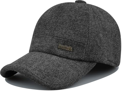 CLAPE Casquette avec Cache Oreilles Casquette Baseball Unisexe Hiver Chaude | Coupe-vent,Réglable,Visière Courbée,Casquettes Hiver pour Randonnée,Pêche,Casual,Voyage,Marche
