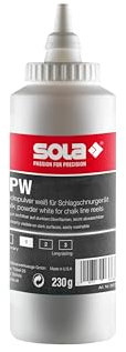 Sola CPW Schlagschnurkreide Weiß - 230 g Füllmenge - Ersatzkreide für Schlagschnur - Sehr gut sichtbar auf dunklen Oberflächen - Gute Hafteigenschaften - Leicht abwaschbar