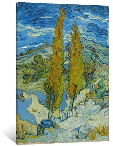 Kunstdruck auf Leinwand, Motiv Vincent Van Gogh, 2 Pappel in den Alpilles in der Nähe von Saint-Rémy, 60 x 90 cm