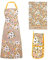 Ulster Weavers Kitchen Textile Bee Keeper Bundle - Yellow, Bee Design, Kitchen and Dining Gifts (Cotton Tea Towel, Cotton Apron and Double Oven Glove)