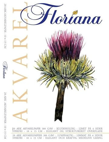 PLAY-CUT Floriana Aquarellpapier 10x15cm (Weiß) | Aquarellblock 300g/m2 mit 20 Blättern Aquarell Papier (25% Baumwolle) | Malblock Baumwollpapier | Watercolor Block für Aquarellfarben