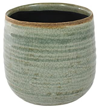 Indoor-Helden Blumentopf Keramik Mint Übertopf für Zimmerpflanzen Sukkulente Kakteen Pflanztopf lasiert Topf-Ø 14 cm modern