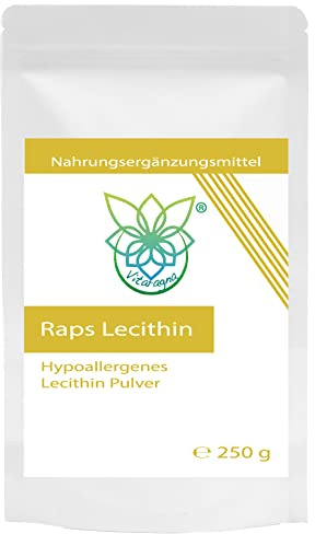VITARAGNA Hypoallergenes Raps Lecithin Pulver 250 g - Reich an essentiellen Fettsäuren - Vegan - Gentechnikfrei - Natürliche Quelle von Phosphatiden