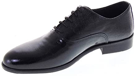 Gino Tagli 619 Francesine Sposo Uomo Vernice Nero Tacco Grosso 2Cm Suola Cuoio Mezza Gomma