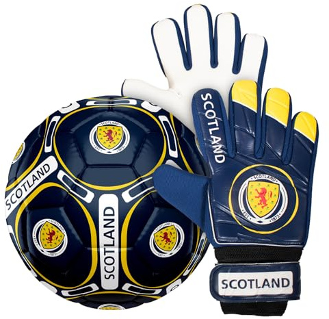Schottland - Kinder Fußball-Set - Torwarthandschuhe & Fußball - Offizielles Merchandise Größe 4 - Jungen: 5-10 Jahre