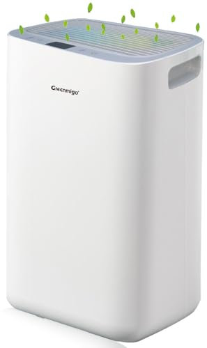 Greenmigo Deshumidificador Eléctrico Portátil 10L/24h con Refrigerante R290,Deshumidificación Continua y Silenciosa,Automático hasta 35m2 para Hogar Dormitorio Cocina Armarios Garaje