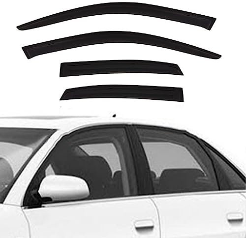 OKAYOK 4Pcs Auto Windabweiser für Au-di a4 B6 B7 2000-2008, Autofenster Regenschutz-Lüftungsabweiser, Autoseitentür Regenabweiser, Einfache Montage de Autofenstervisiere