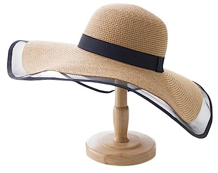 Hombo De Paja De 15 Cm De Ancho Sombreros De Encaje De La Playa Mujeres Damas De Verano Protección De Rayos UV Tombra De Sombra Plegable Sunhat