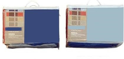 Corredocasa Completo Lenzuola in Morbido Pile Tinta Unita Alta QUalità Disponibile in Diverse Colorazioni (Blu/Azzuro, Singolo)