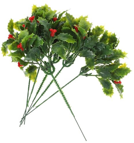 Tiges De Baies Rouges Artificielles De Noël 12 Pièces Fausses Baies De Houx pour Ornements d'arbre De Noël Vase De Couronne À Faire Soi- ême Décoration De Maison De