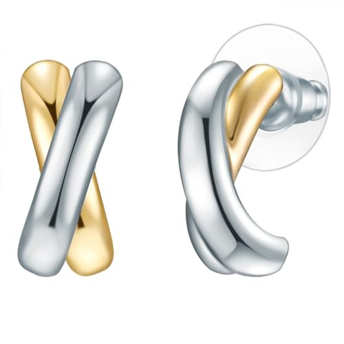 Lulu Jane Damen Ohrringe aus Metall-Legierung Modeschmuck Ohrstecker silber