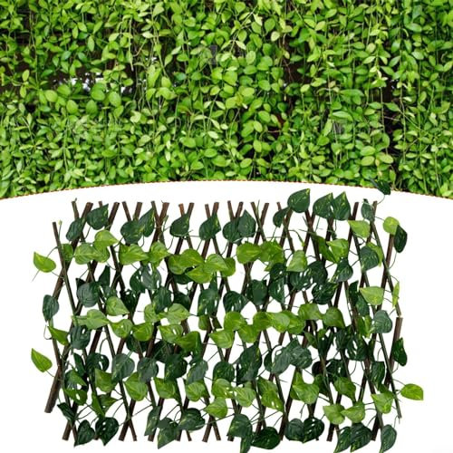 Clôture de feuilles de lierre artificielles, treillis extensible pour jardin, écran d'intimité, matériau, entretien facile, convient pour hôtel, bureau