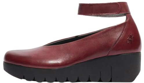 Fly London Women's VILY161FLY Mary Jane Flat, Burgundy, 4 UK