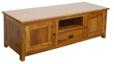 Lowboard TV-Board TV- Schrank aus Teakholz massiv lackiert B: 145 cm -11320-