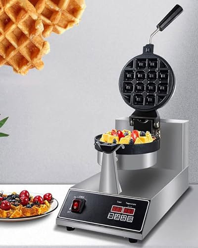 ZYJIX Rotating Belgian Waffle Maker, 1300W Rotary Waffle Iron Machine With Non Stick Plates, Auto Temperature Control, Great For Sweet And Savoury/Belgian Waffles
